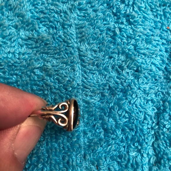 Vintage black onyx and sterling silver ring sz 6 - Picture 4 of 4